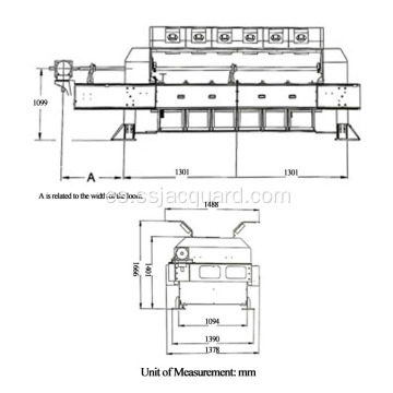 Tela de cortina ciega Máquina electrónica Jacquard 5376 ganchos